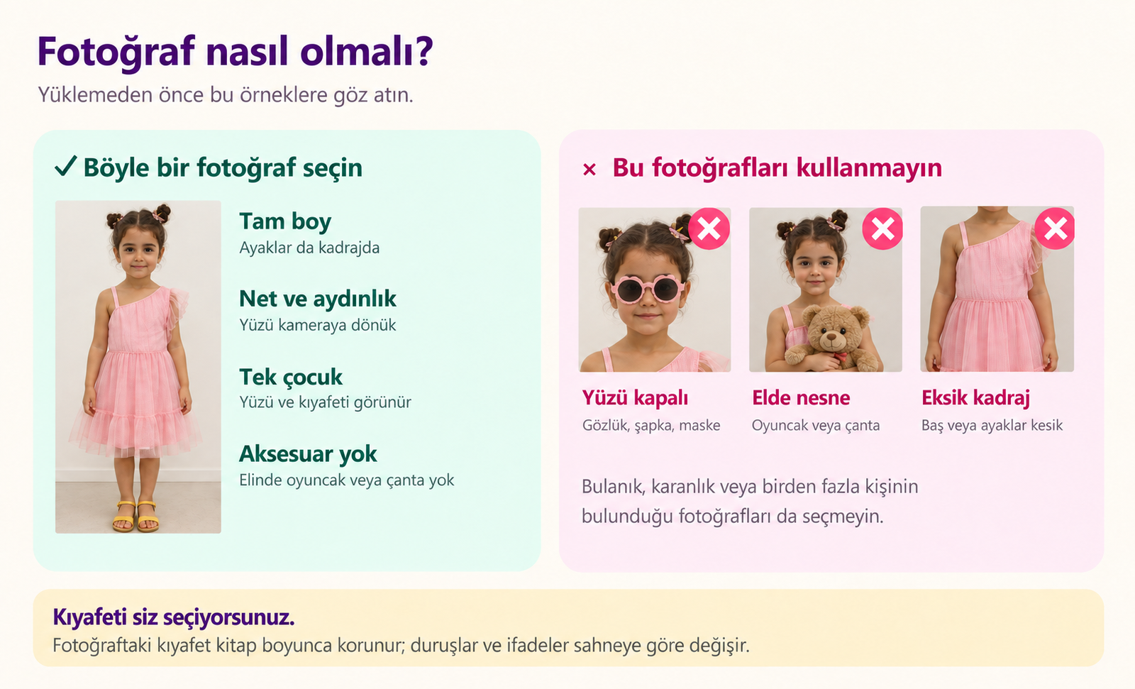Fotoğraf nasıl olmalı? Uygun ve uygun olmayan fotoğraf örnekleri